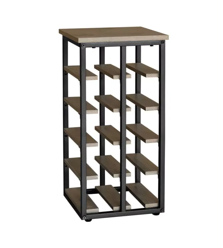Cantinette Portabottiglie- Cantinetta metallo nero, 30x30x60 cm