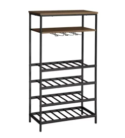 Cantinette Portabottiglie|Cantinetta metallo nero, 30x65x120 cm