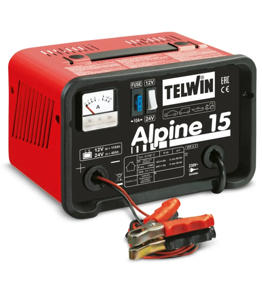 Elettrico-Telwin Caricabatteria "alpine 15" per prese da 230v - .