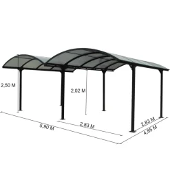 Online Carport auto in alluminio e policarbonato