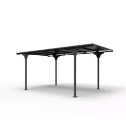 Coperture Per Esterno E Accessori-Habrita Carport auto in alluminio e policarbonato "car 3050 altp t" 5,00x2,88x2,32 mt