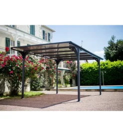 Coperture Per Esterno E Accessori-Habrita Carport auto in alluminio e policarbonato "car 3050 altp t" 5,00x2,88x2,32 mt