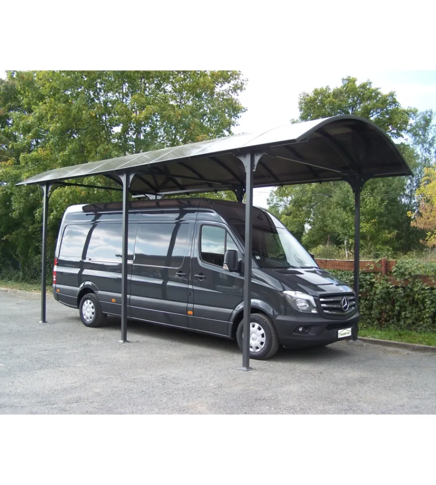 Habrita Coperture Per Esterno E Accessori|Carport auto in alluminio e policarbonato "car 3676 alcc t" 1 posto 3,59x7,62x3,60 mt