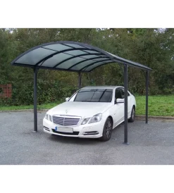 Hot Carport auto in alluminio e policarbonato "car 3048 alrp t" 1 posto 4,85x3,01x2,50 mt Coperture Per Esterno E Accessori