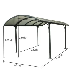 Hot Carport auto in alluminio e policarbonato 