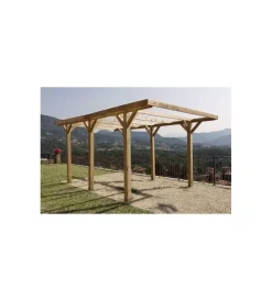Best Carport auto in legno senza copertura 1 posto 3,04x5,12x2,33 mt Coperture Per Esterno E Accessori