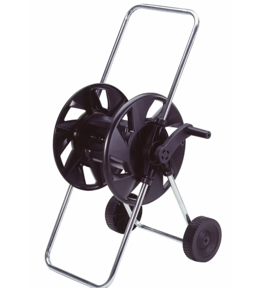 Irrigazione- Carrello avvolgitubo "drop 60 plus" in acciaio con bobina tubo e kit irrigazione