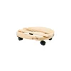 Online Carrello da esterno porta vaso trolley rotondo in legno naturale, diametro 30 cm Attrezzatura Giardinaggio