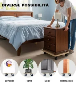 Attrezzatura Giardinaggio-Easy System Carrello da trasporto in mdf con ruote pivotanti portata 150 kg 58x29x1,8 cm