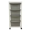 Sale Carrello "millenium" bianco e tortora in legno e plastica, 36,5x37,5x82 cm Cucina