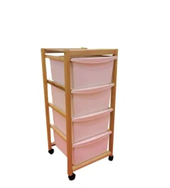 Online Carrello multifunzione in legno di faggio naturale 37x37x83 cm Cucina