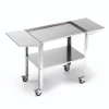 Ompagrill Barbecue|Carrello per plancha in acciaio inox grande, 128,5x46x76 cm -