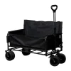 Attrezzatura Giardinaggio-EuroGarden Carrello pieghevole con ruote e funzione panchina in acciaio nero 108x55,5x73 cm