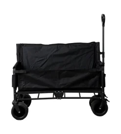 Attrezzatura Giardinaggio-EuroGarden Carrello pieghevole con ruote e funzione panchina in acciaio nero 108x55,5x73 cm
