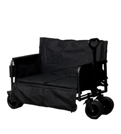 Attrezzatura Giardinaggio-EuroGarden Carrello pieghevole con ruote e funzione panchina in acciaio nero 108x55,5x73 cm