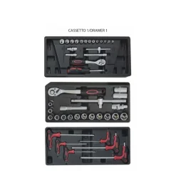 Ama Officina E Garage|Carrello porta attrezzi 4 cassetti 253 pezzi assortiti blu