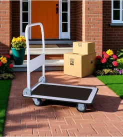 Best Carrello trasporto pieghevole con manico e ruote pivotanti in acciaio portata 150 kg 73,3x47,7x83 cm Attrezzatura Giardinaggio