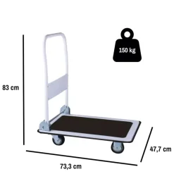 Best Carrello trasporto pieghevole con manico e ruote pivotanti in acciaio portata 150 kg 73,3x47,7x83 cm Attrezzatura Giardinaggio