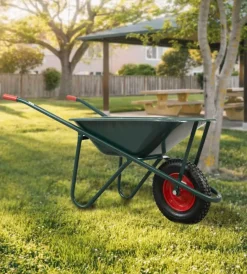 Attrezzatura Giardinaggio-EuroGarden Carriola da giardino in acciaio zincato con vasca da 75 litri