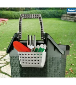 Bama Attrezzatura Giardinaggio|Carriola "kart" - 76 litri - colore verde muschio.