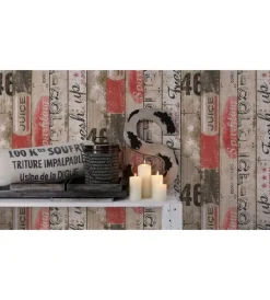 Decorazione Pareti- Carta da parati parato carta assi con scritte