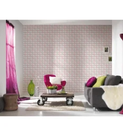 Clearance Carta da parati parato tnt rombi 3d rosa Decorazione Pareti