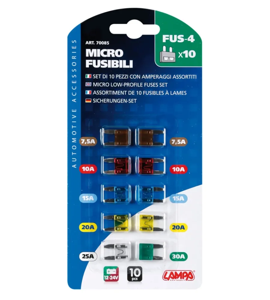 Elettrico-Lampa Cartellina minifusibili 10 pezzi 70085