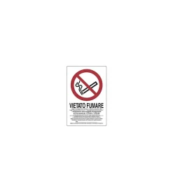 Targhe E Cartellonistica Varia- Cartello plastica "vietato fumare, legge del..." - 300 x 200 mm.