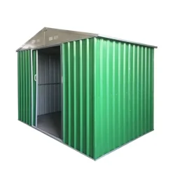 Domus Casette Da Giardino|Casetta da esterno in lamiera zincata "m" verde con porte scorrevoli 187x173x194 cm