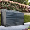 Casette Da Giardino-Habrita Casetta da giardino addossata "arrow yardsaver" in acciaio zincato antracite 124,5x294,6x208,3 cm