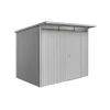 Discount Casetta da giardino "avantgarde a5" in acciaio zincato colore argento metallizzato con porta battente semplice 260x220x218 cm Casette Da Giardino