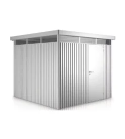 Biohort Casette Da Giardino|Casetta da giardino "highline h4" in acciaio zincato colore argento metallizzato con porta battente semplice 275x275x222 cm - cod. 83050
