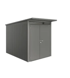 Biohort Casette Da Giardino|Casetta da giardino "avantgarde a3" in acciaio zincato colore grigio quarzo metallizzato con porta battente doppia 180x300x218 cm
