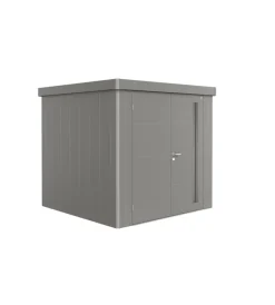Biohort Casette Da Giardino|Casetta da giardino "neo 2b" in acciaio zincato colore grigio quarzo metallizzato con porta battente doppio 236x236x222 cm - cod. 87063