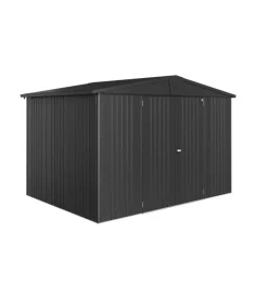 Outlet Casetta da giardino "europa ย 5" in acciaio zincato colore grigio scuro metallizzato 316x228x209 cm Casette Da Giardino