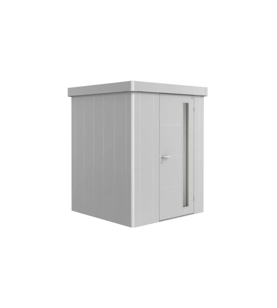 Casette Da Giardino-Biohort Casetta da giardino "neo 1a" in acciaio zincato colore argento metallizzato con porta battente semplice 180x180x222 cm - cod. 81003