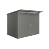 Casette Da Giardino-Biohort Casetta da giardino "avantgarde a5" in acciaio zincato colore grigio quarzo metallizzato con porta battente semplice 260x220x218 cm