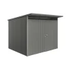 Casette Da Giardino-Biohort Casetta da giardino "avantgarde a6" in acciaio zincato colore grigio quarzo metallizzato con porta battente semplice 260x260x218 cm