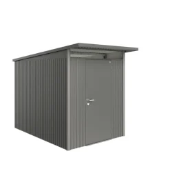 Clearance Casetta da giardino "avantgarde a3" in acciaio zincato colore grigio quarzo metallizzato con porta battente semplice 180x300x218 cm Casette Da Giardino