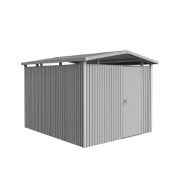Biohort Casette Da Giardino|Casetta da giardino "panorama p5" in acciaio zincato colore argento metallizzato con porta battente semplice 273x318x227 cm - cod. 13060