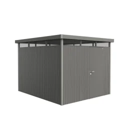 Biohort Casette Da Giardino|Casetta da giardino "highline h5" in acciaio zincato colore grigio quarzo metallizzato con porta battente semplice 275x315x222 cm - cod. 88060