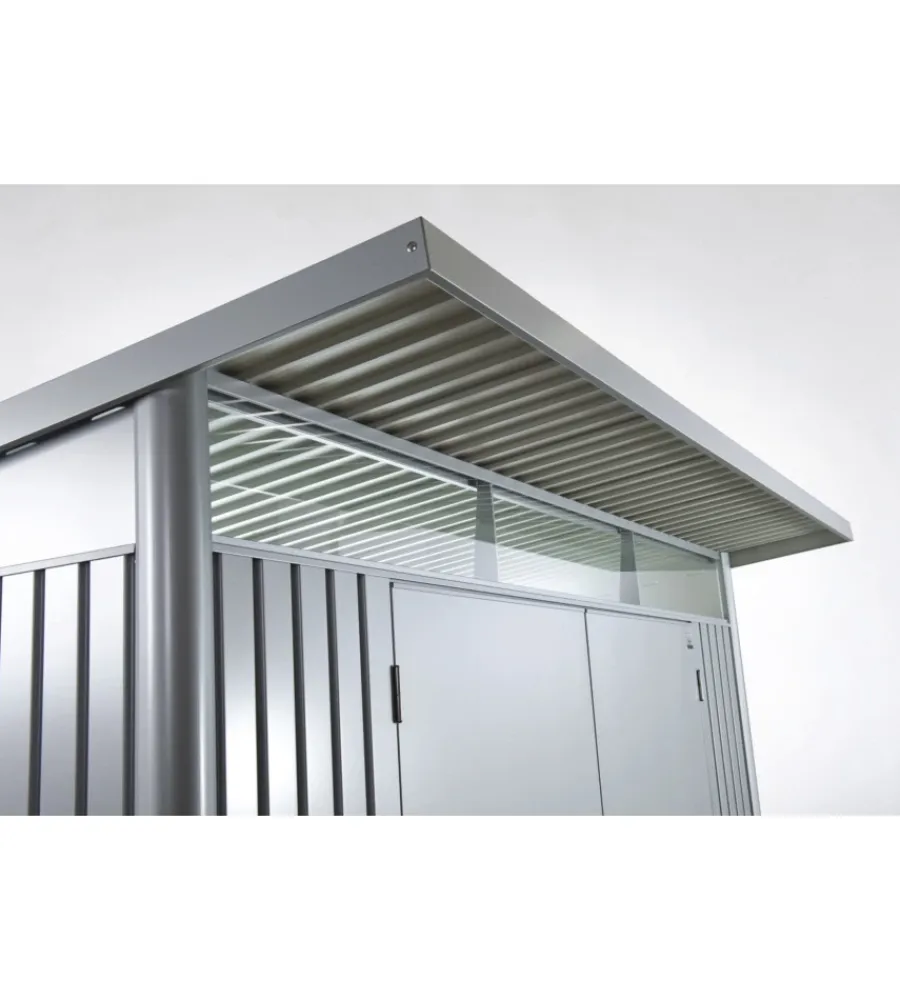Biohort Casette Da Giardino|Casetta da giardino "avantgarde a7" in acciaio zincato colore argento metallizzato con porta battente semplice 260x300x218 cm