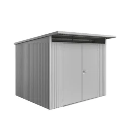 Hot Casetta da giardino "avantgarde a6" in acciaio zincato colore argento metallizzato con porta battente doppia 260x260x218 cm Casette Da Giardino
