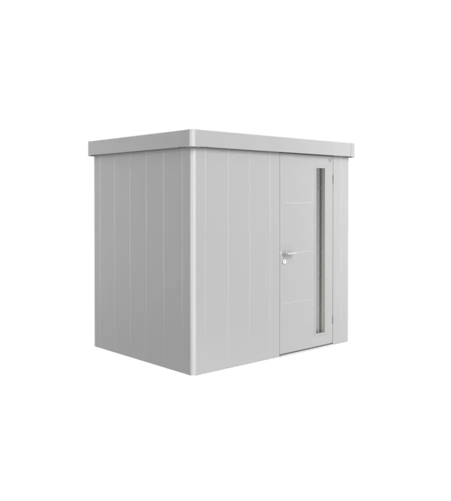 Casette Da Giardino-Biohort Casetta da giardino "neo 1b" in acciaio zincato colore argento metallizzato con porta battente semplice 236x180x222 cm - cod. 81029