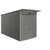 Biohort Casette Da Giardino|Casetta da giardino "avantgarde a4" in acciaio zincato colore grigio quarzo metallizzato con porta battente semplice 180x380x222 cm