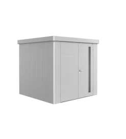 Biohort Casette Da Giardino|Casetta da giardino "neo 2b" in acciaio zincato colore argento metallizzato con porta battente doppio 236x236x222 cm - cod. 81063