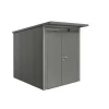 Discount Casetta da giardino "avantgarde a2" in acciaio zincato colore grigio quarzo metallizzato con porta battente doppia 180x260x218 cm Casette Da Giardino