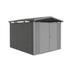 Casetta da giardino "panorama p5" in acciaio zincato colore grigio quarzo metallizzato con porta battente doppio 273x318x227 cm - cod. 18069 Casette Da Giardino