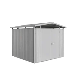 Biohort Casette Da Giardino|Casetta da giardino "panorama p4" in acciaio zincato colore argento metallizzato con porta battente doppio 273x278x227 cm - cod. 13059