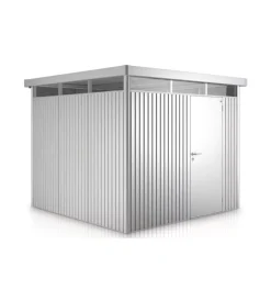 Best Casetta da giardino "highline h3" in acciaio zincato colore argento metallizzato con porta battente semplice 275x235x222 cm - cod. 83040 Casette Da Giardino